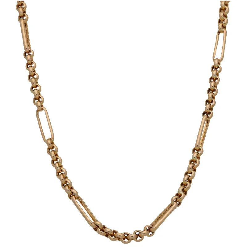 Women’s dainty gold necklaces-9ct Gold Belcher Chain 18"