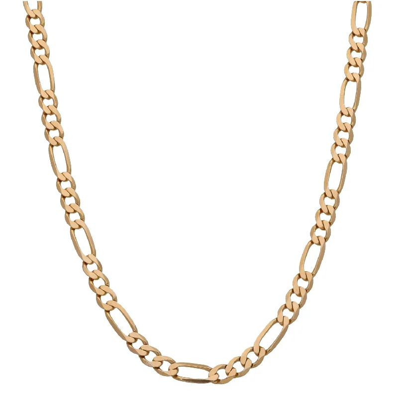 Women’s luxury necklaces-9ct Gold Figaro Chain 20"