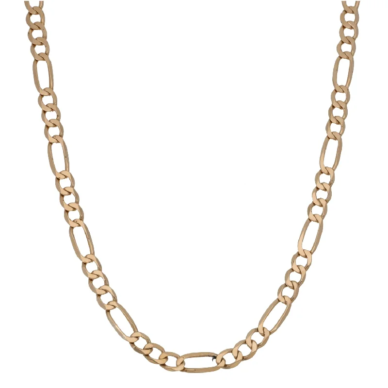 Women’s bridal necklaces-9ct Gold Figaro Chain 22"