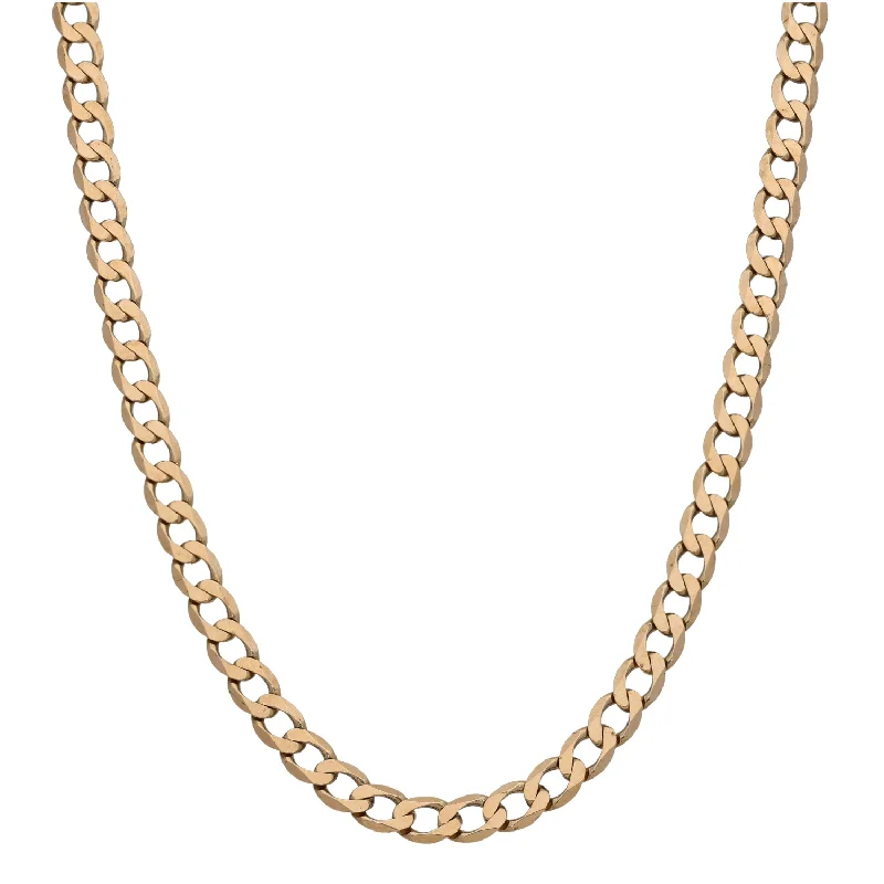 Women’s fashion statement necklaces-9ct Gold Curb Chain 20"