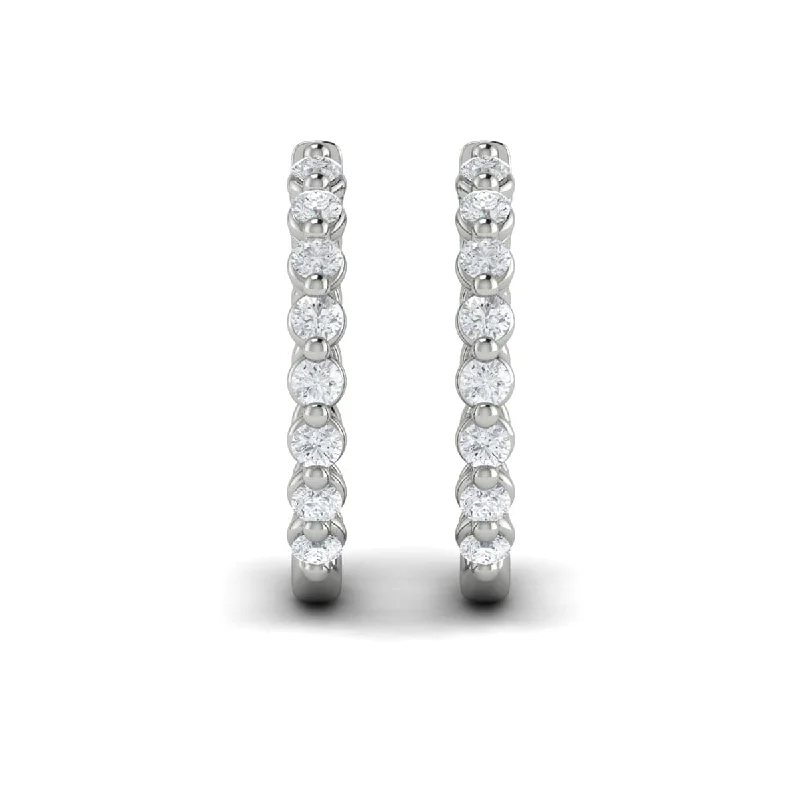 Women’s party earrings-Diamond  Twist Hoop Earrings