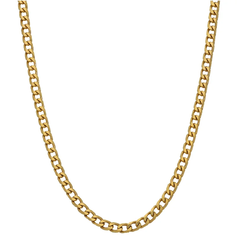 Women’s silver necklaces-9ct Gold Curb Chain 16"