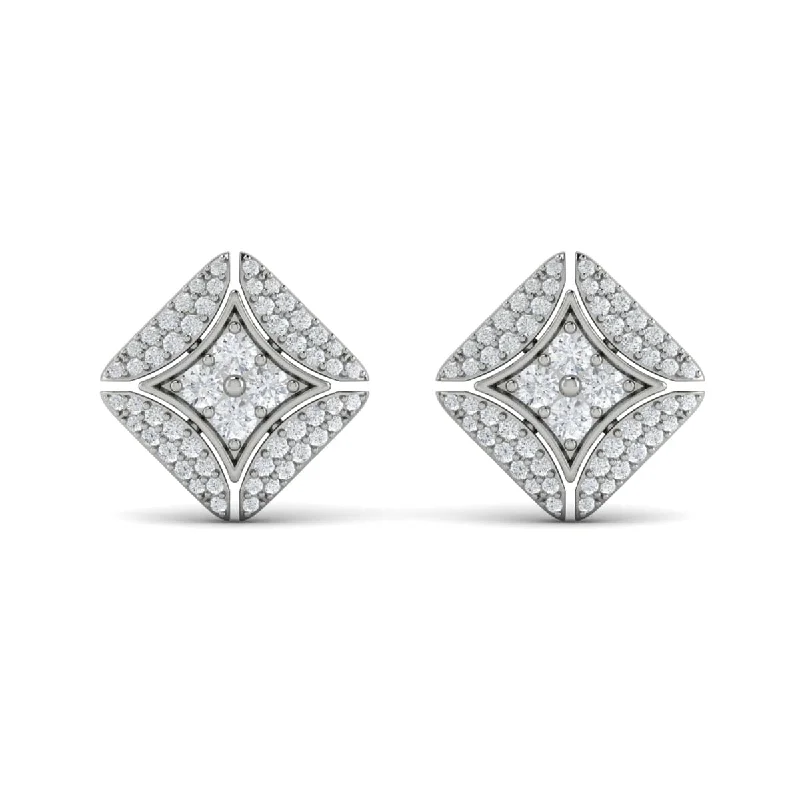 Women’s flower drop earrings-Diamond Vlora Star with Channel Set Diamond Cluster Stud Earrings