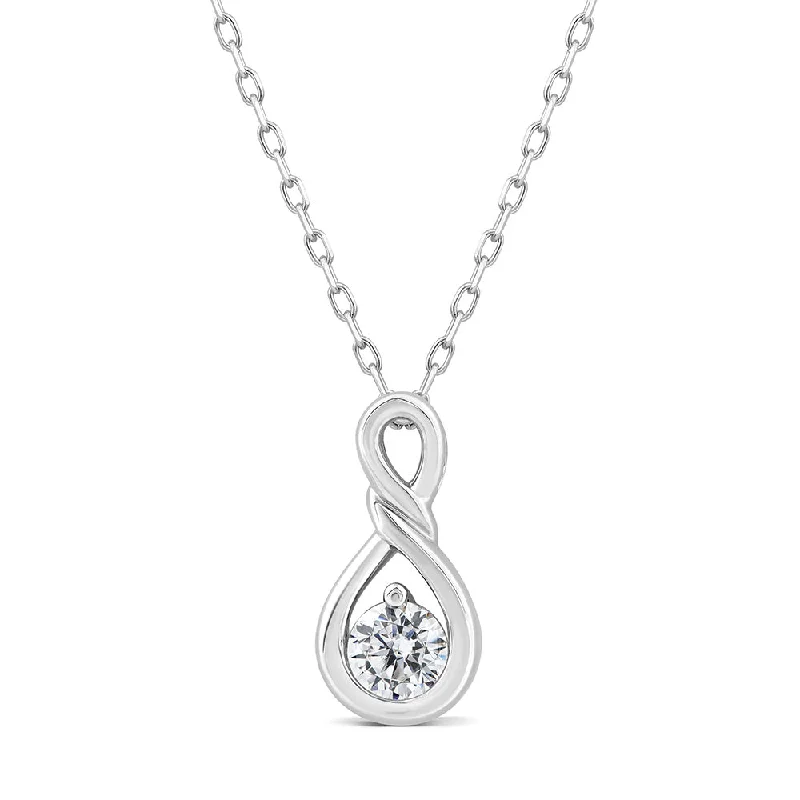 Women’s gold necklaces-Luminesce Lab Grown Infinity Diamond Pendant With 10ct White Gold