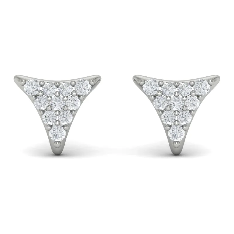 Women’s large hoop earrings-Diamond Trinity Stud Earrings