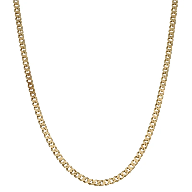 Women’s modern pendant necklaces-9ct Gold Curb Chain 30"