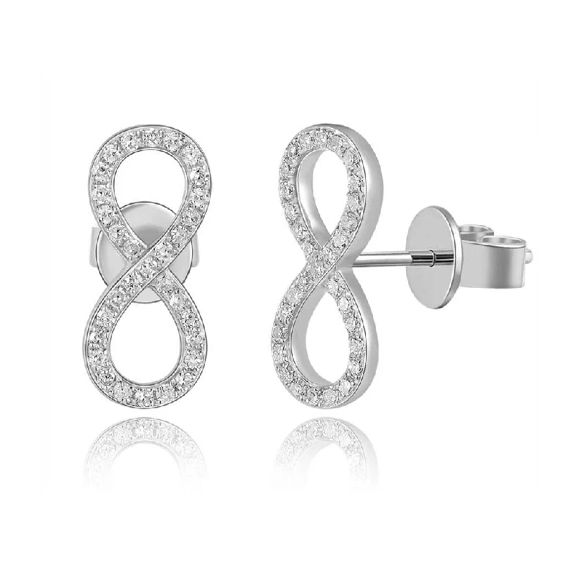 Women’s diamond earrings-14k Gold & Diamond Infinity Stud Earrings