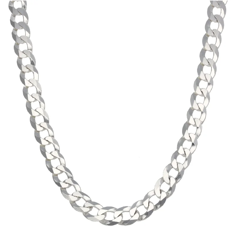 Women’s bridal necklaces-Silver Sterling Curb Chain 30"