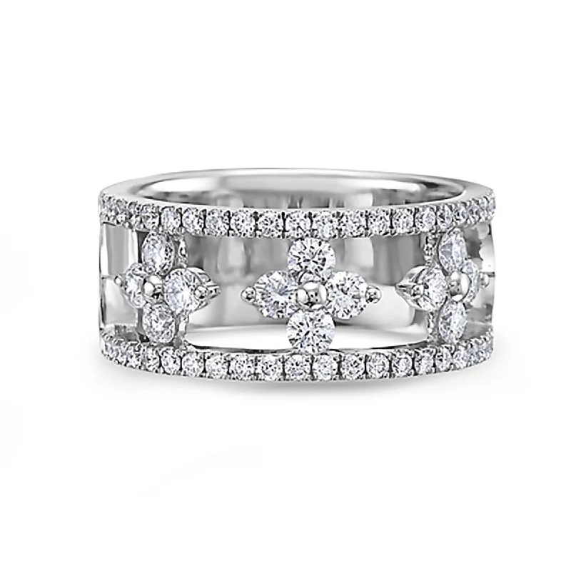 Women’s bridal sets with engagement rings-Diamond Flowering Air Ring