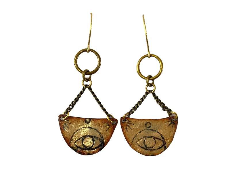 Women’s art deco earrings-EVIL EYE EARRINGS