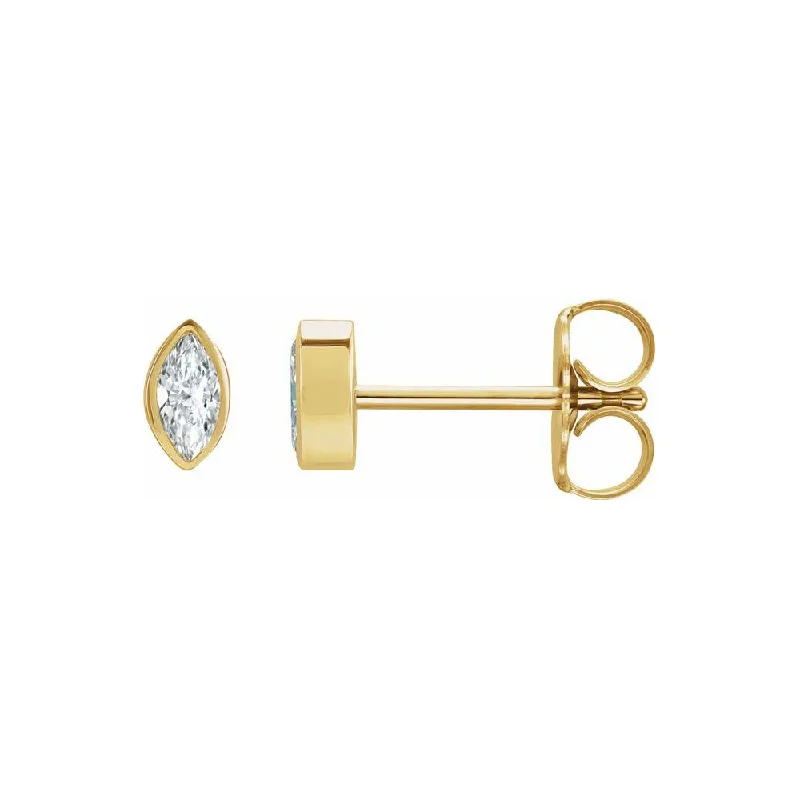 Women’s classy earrings-Marquise Diamond Stud Earrings