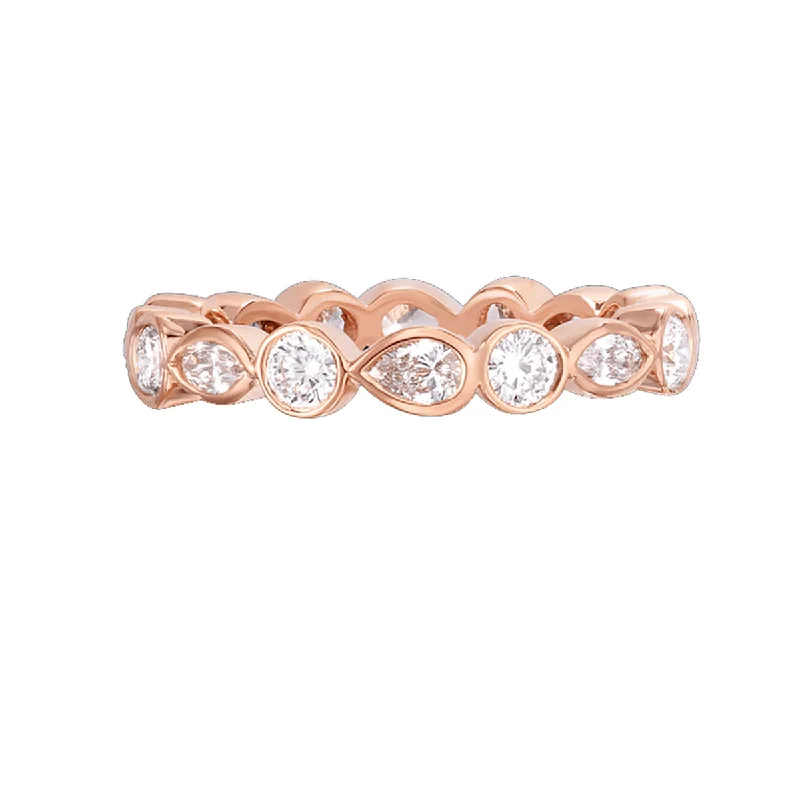 Women’s sapphire halo engagement rings-18K Rose Gold Dolce Eternity Diamond Band