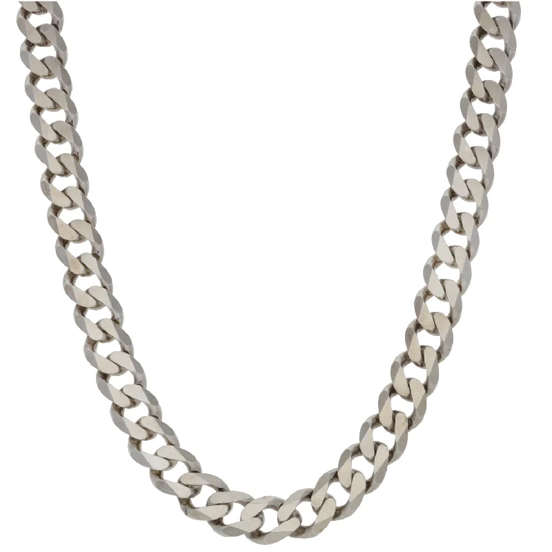 Women’s delicate gold necklaces-Sterling Silver Curb Chain 20"