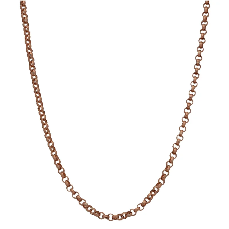 Women’s handmade necklaces-9ct Rose Gold Belcher Chain 26"