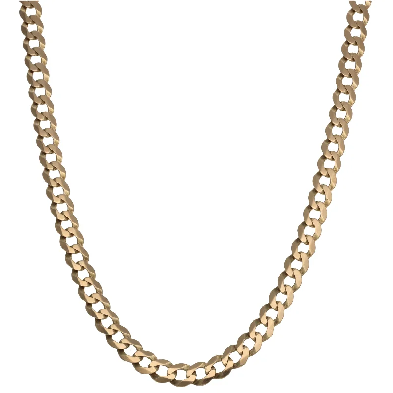 Women’s simple necklaces-9ct Gold Curb Chain 20"