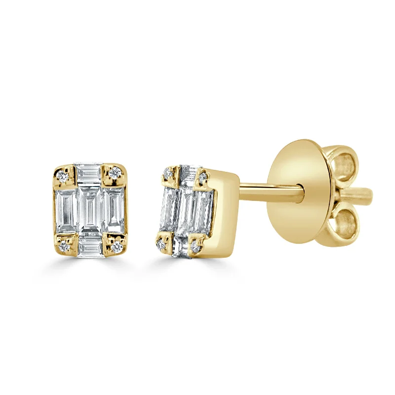 Women’s fancy earrings-14k Gold & Diamond Stud Earrings