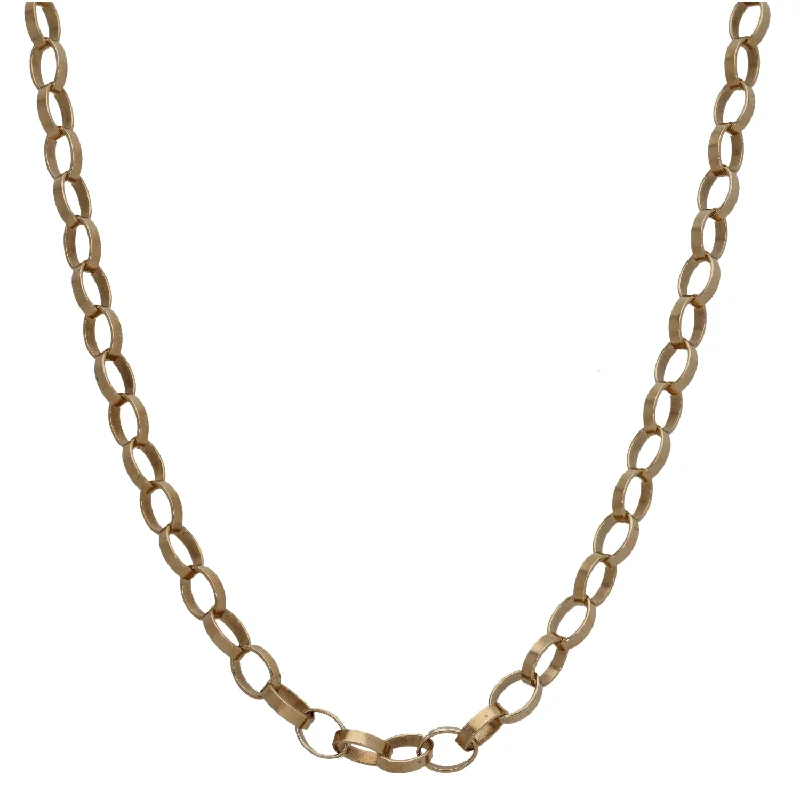 Women’s sapphire drop necklaces-9ct Gold Belcher Chain 20"