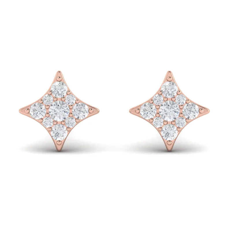 Women’s hoop earrings with charms-Diamond Cluster Star Stud Earrings