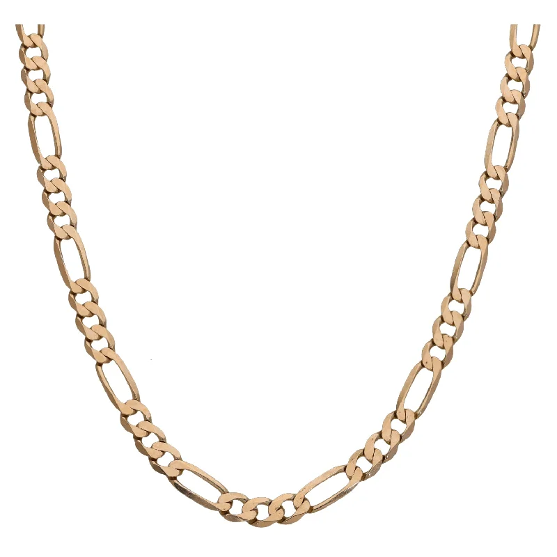 Women’s vintage statement necklaces-9ct Gold Figaro Chain 20"