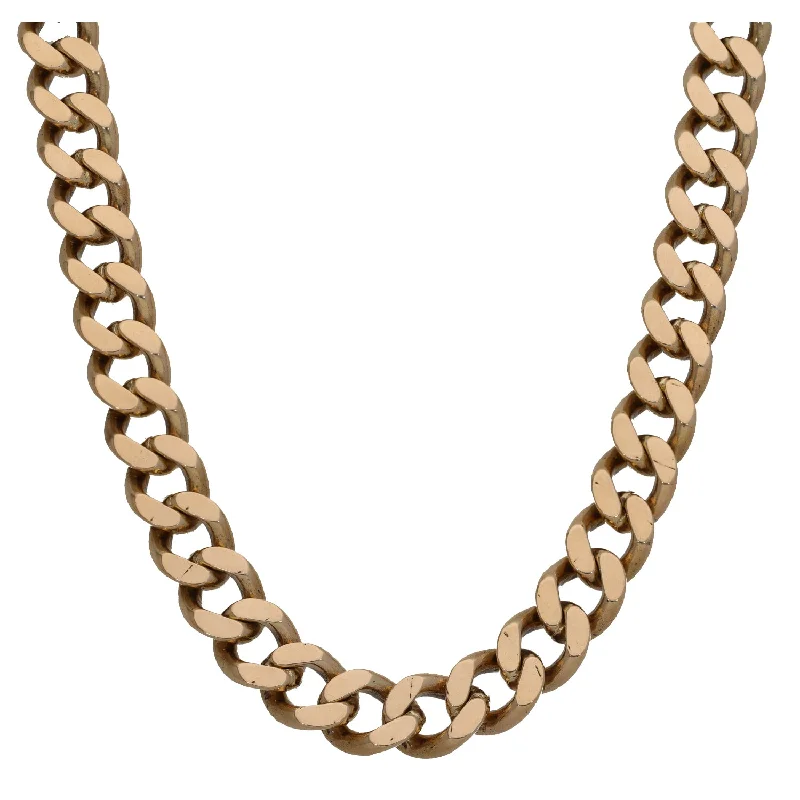 Women’s art deco necklaces-9ct Gold Curb Chain 20"