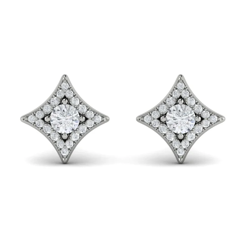 Women’s gemstone earrings-Diamond Vlora Star Stud Earrings