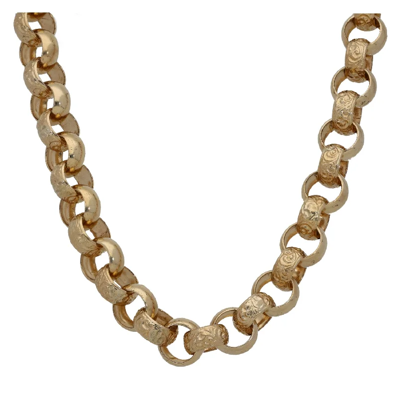 Women’s adjustable necklaces-9ct Gold Belcher Chain 24"