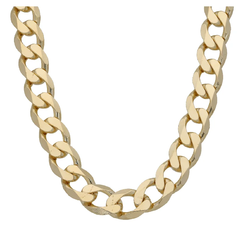 Women’s pearl drop necklaces-9ct Gold Curb Chain 24"