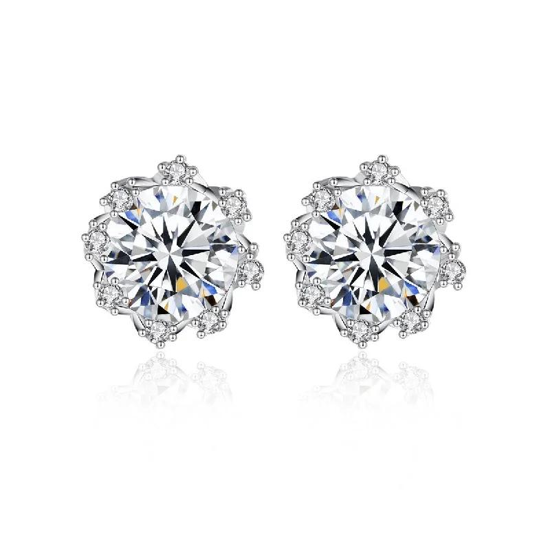 Women’s silver chandelier earrings-2 Carat Diamond Earrings | S925 | Moissanite