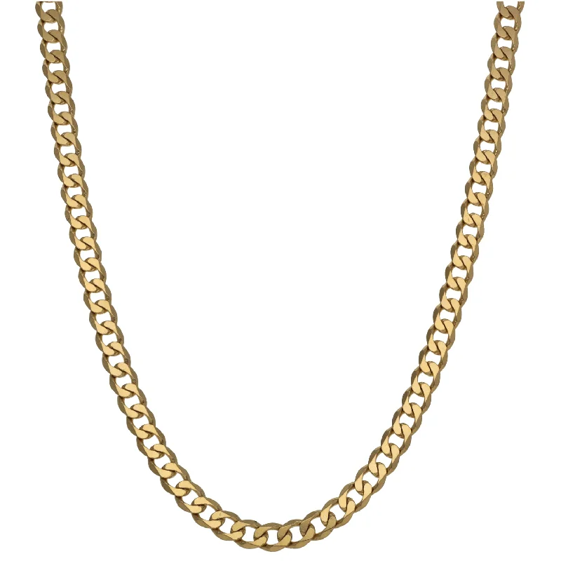 Women’s crystal necklaces-9ct Gold Curb Chain 24"