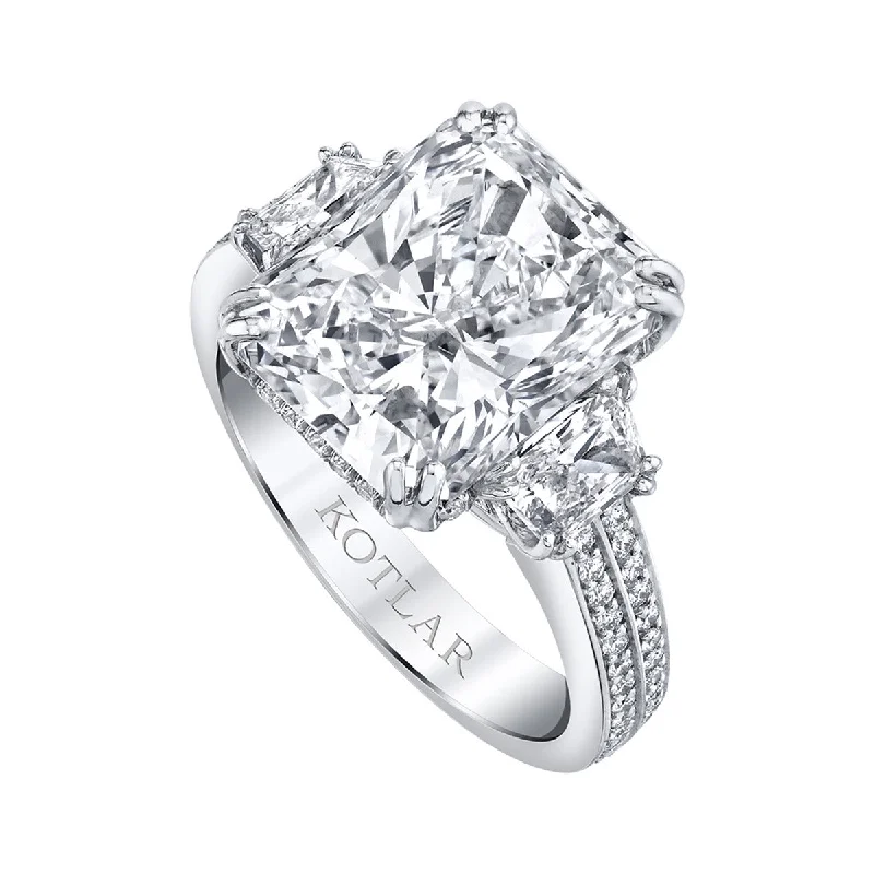 Women’s classic solitaire engagement rings-Radiant Cut Harmonie Diamond Three-Stone Ring