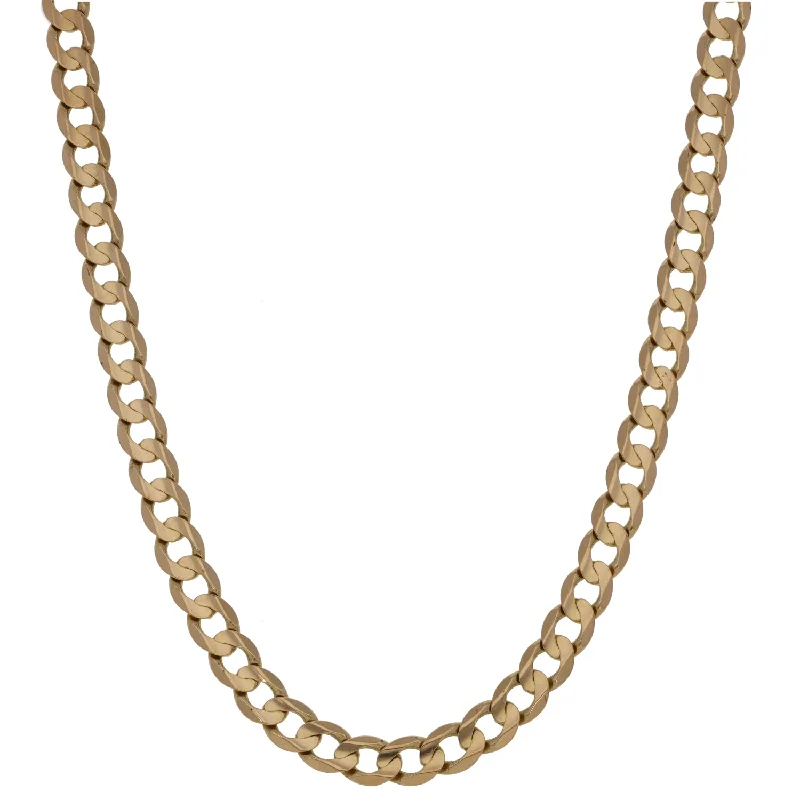 Women’s modern chain necklaces-9ct Gold Curb Chain 20"