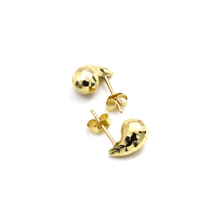 Women’s luxurious stud earrings-Real Gold Bee Comb Teardrop Stud Earrings Set - Model 6898-25-DC2 E1930