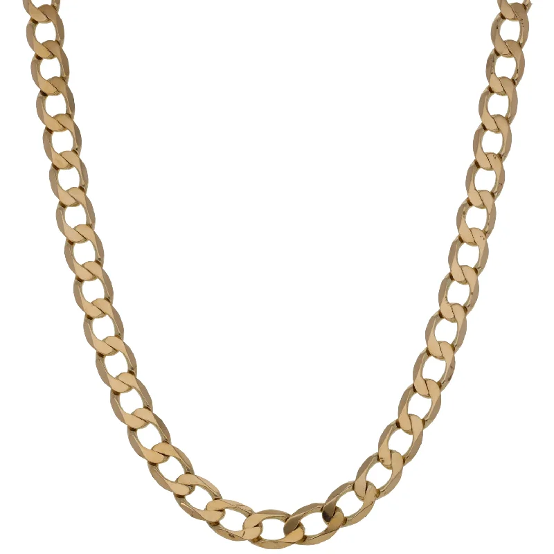 Women’s ruby necklaces-9ct Gold Curb Chain 22"