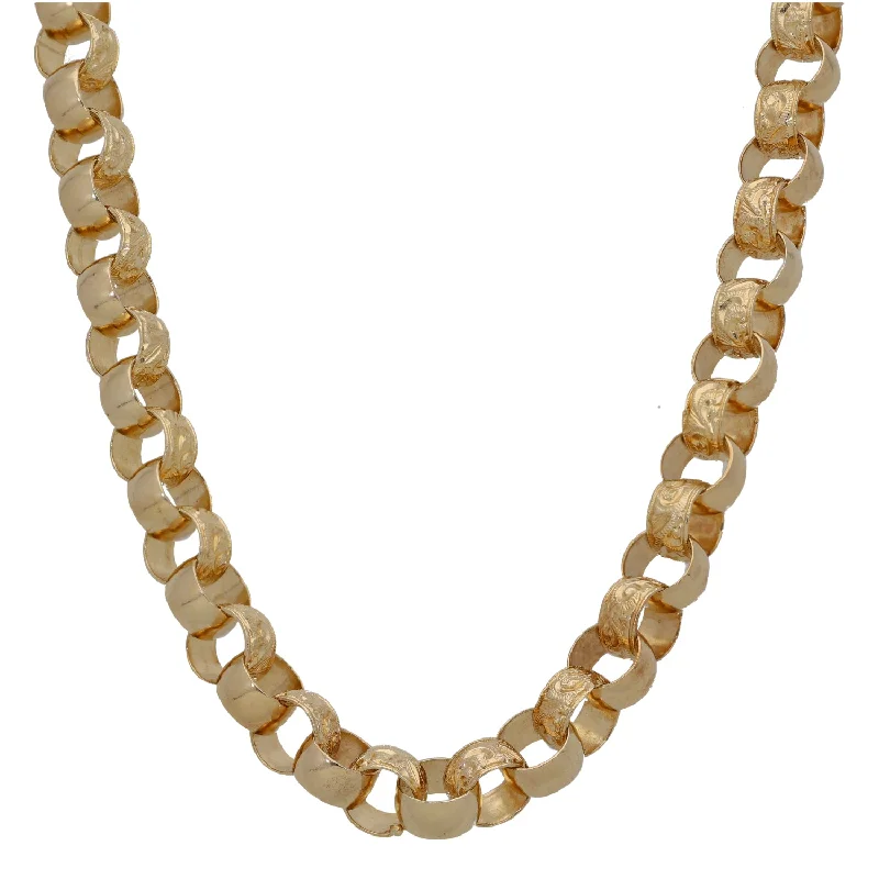 Women’s vintage chain necklaces-9ct Gold Belcher Chain 26"