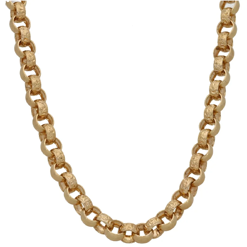 Women’s customized necklaces-9ct Gold Belcher Chain 48"