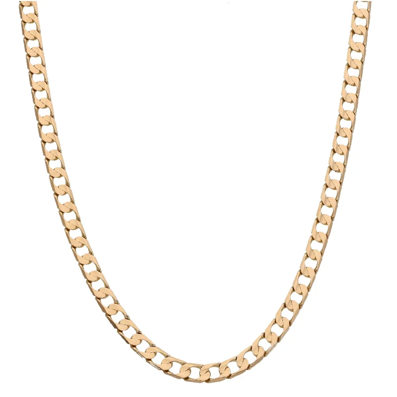 Women’s multi-strand necklaces-9ct Gold Curb Chain 18"