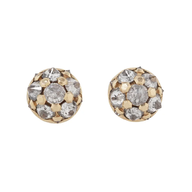 Women’s silver drop earrings-Large Diamond Urchin Studs