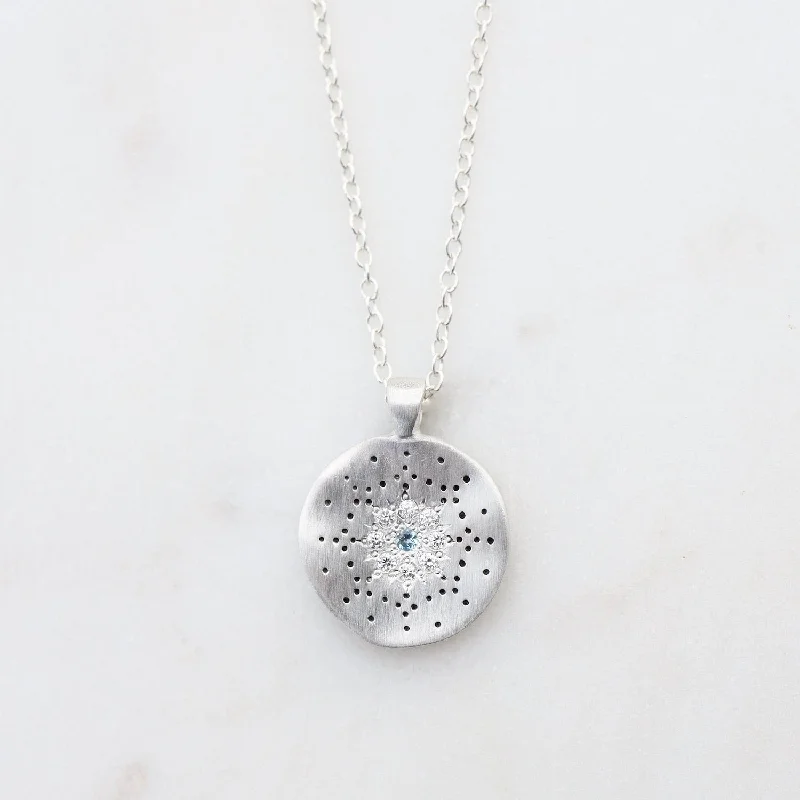 Women’s luxury pendant necklaces-Reflections Pendant in Diamond & Aquamarine