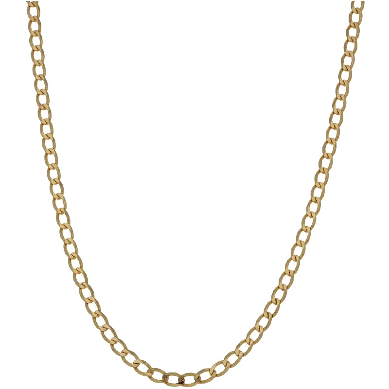 Women’s opal necklaces-9ct Gold Curb Chain 20"