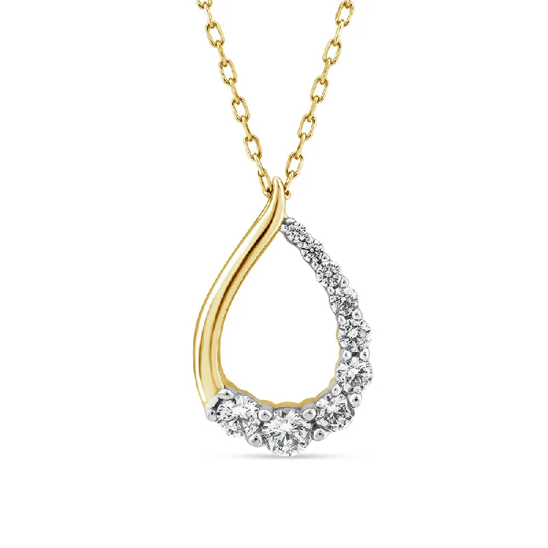 Women’s diamond necklaces-10ct White Gold Luminesce Lab Grown Teardrop Diamond Pendant