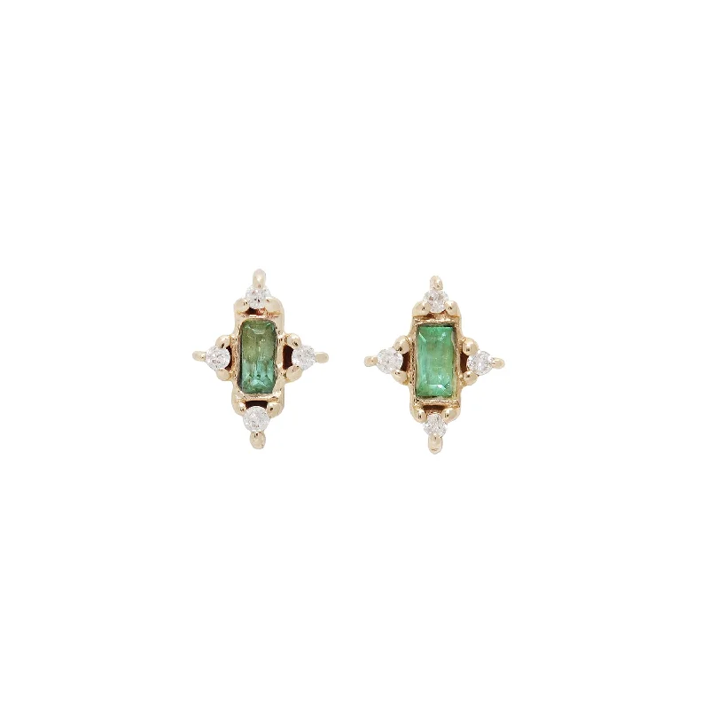 Women’s luxury earrings-Amulet Emerald Studs