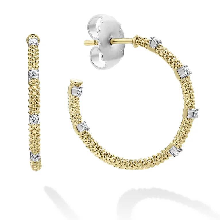 Women’s gemstone earrings-18K Gold Superfine Diamond Hoop Earrings