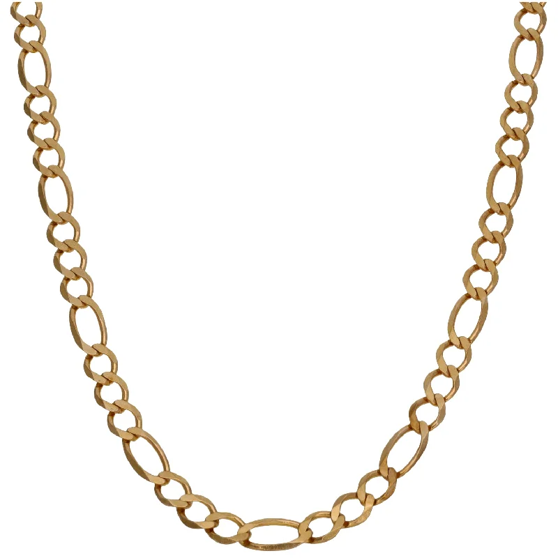 Women’s trendy necklaces-9ct Gold Figaro Chain 20"