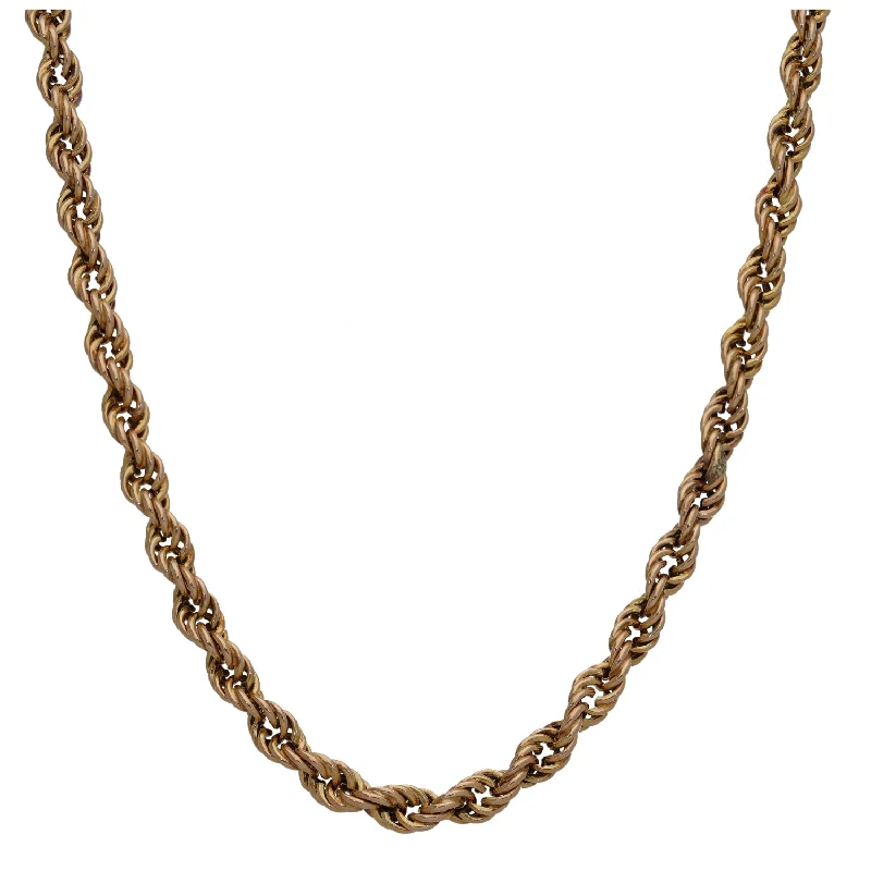 Women’s layered necklaces-9ct Gold Rope Chain 16"