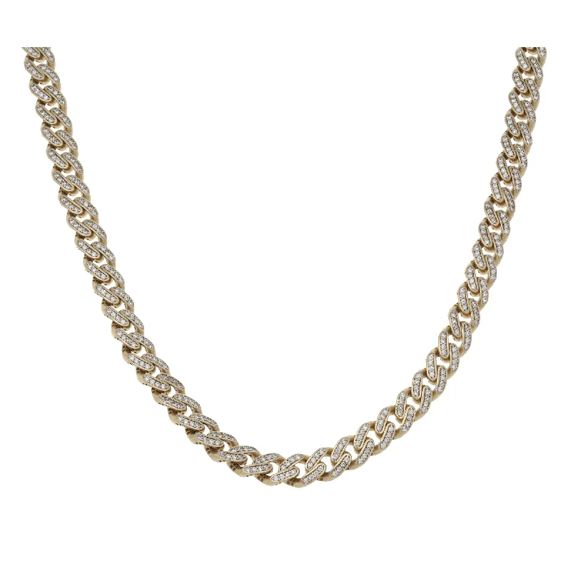 Women’s minimalist necklaces-New 9ct Gold Cubic Zirconia Curb Chain 24"