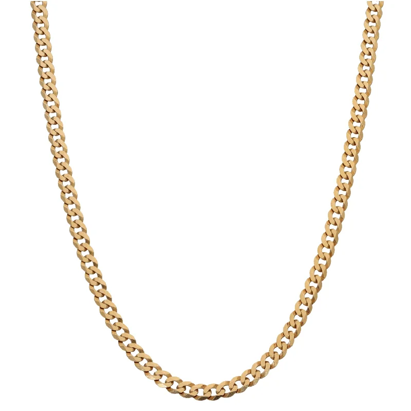 Women’s sapphire drop necklaces-9ct Gold Curb Chain 22"