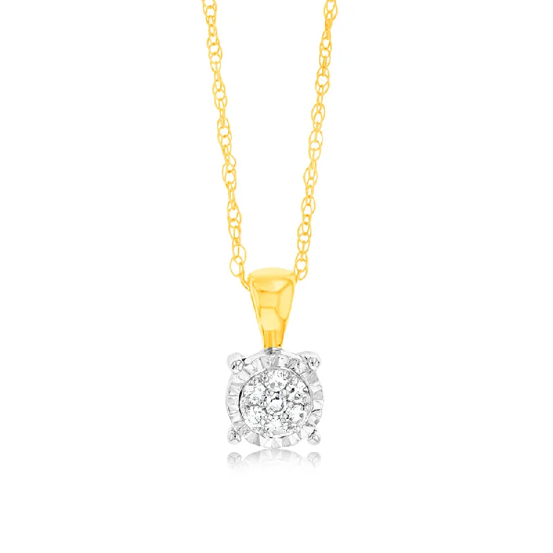 Women’s trendy charm necklaces-Luminesce Lab Grown Diamond 9ct Yellow Gold Claw Pendant