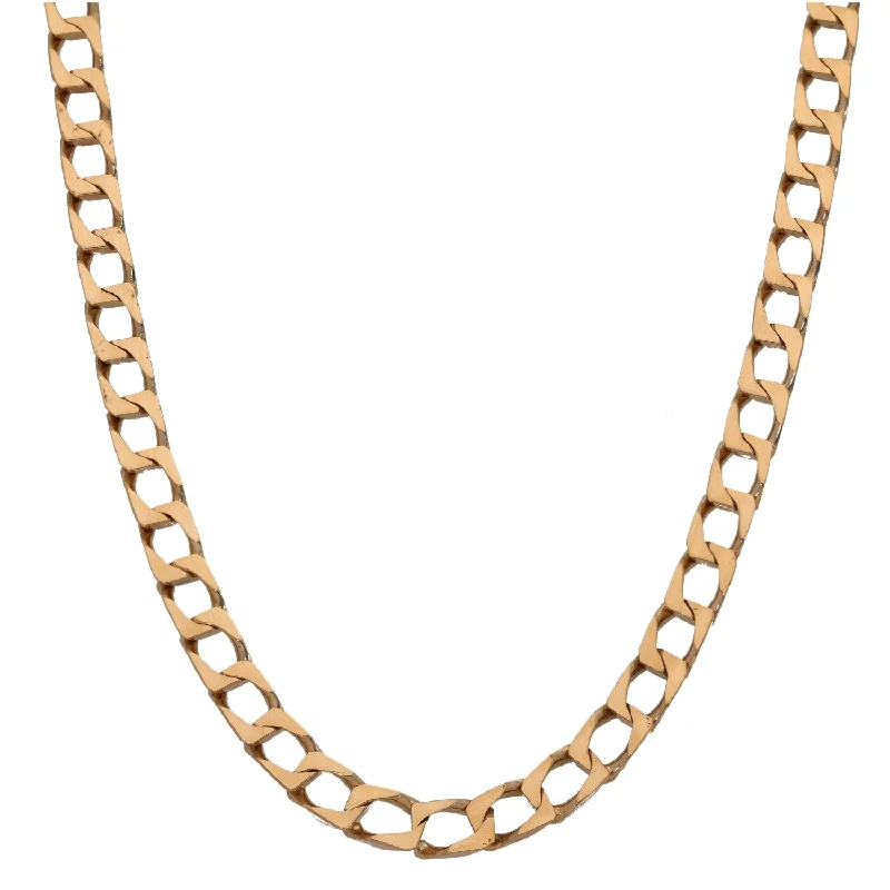 Women’s modern pendant necklaces-9ct Gold Curb Chain 20"