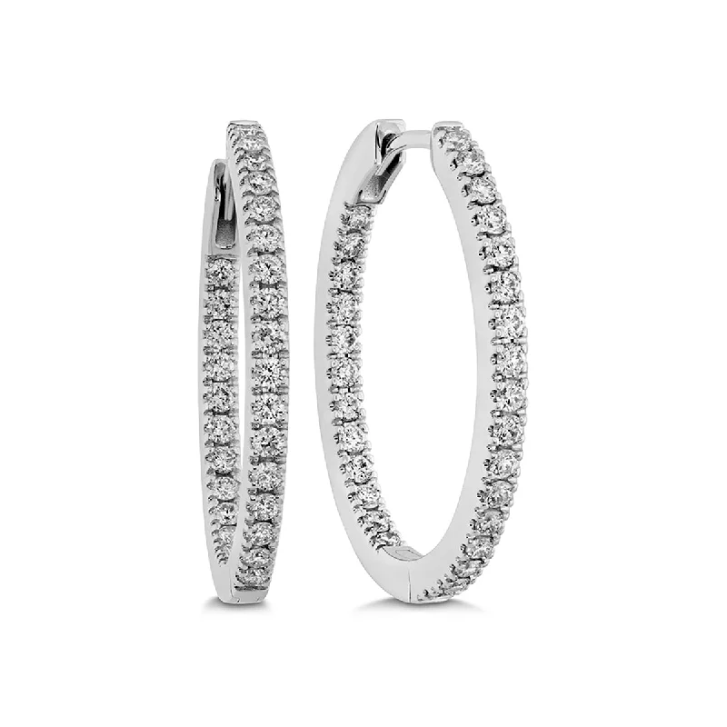 Women’s lab-grown diamond engagement rings-Oval Diamond Hoops