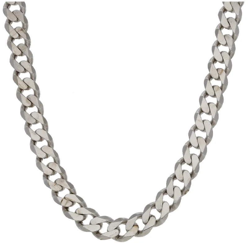 Women’s heart necklaces-Sterling Silver Curb Chain 20"